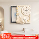 致匠心奶油風(fēng)電表箱裝飾畫(huà)豎款帶鐘表餐廳電閘開(kāi)關(guān)盒弱電配電箱遮擋掛畫(huà) E款【黑色鋁合金框+黑色指針】 70*90cm（內框60-80覆蓋50-70） 液壓款+uv精雕+指針（開(kāi)合45°）