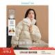 茵曼羽絨服女時(shí)尚復(fù)古兔毛領(lǐng)2024冬裝肌理保暖面包外套上衣 米白色 S