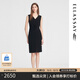 歌力思（ELLASSAY）秋季新款三醋酸褶皺收腰法式背心連衣裙女EWE353Y04000 經(jīng)典黑 S