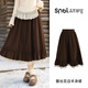 森女部落學(xué)院風(fēng)高腰A字半身裙女2025新款秋季蕾絲拼接設計感長(cháng)裙 深咖色半身裙 單件 M