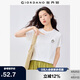 佐丹奴短袖T恤女夏季純棉可愛動物頭像刺繡圓領上衣13325324