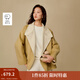 茵曼2025秋冬女裝新款100綿羊毛短款雙面呢外套簡約休閑寬松大衣  姜黃色 M