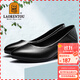 老人頭（LAORENTOU）女鞋粗跟高跟鞋職場(chǎng)工作鞋淺口圓頭套腳單鞋媽媽鞋 LB12209 黑 37