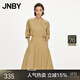 JNBY/江南布衣春秋連衣裙女蝙蝠袖X型中腰圓領(lǐng)淑女氣質(zhì)棉質(zhì)5N3G13940 250/卡其 S