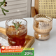LZJV杯水杯家用杯子錘紋小眾ins風(fēng)玻璃杯高顏值復(fù)古拿鐵茶杯果汁杯 胖胖杯裝 1只 7.9*9.2*6cm