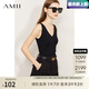 AMII開(kāi)學(xué)季換新裝2025年秋季新款百搭基礎款V領(lǐng)坑條針織吊帶背心女內 黑色 165/88A/L