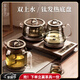 茶皇子（CHAHUANGZI）底部上水電熱水壺純鈦玻璃燒水煮茶一體機(jī)嵌入式茶臺(tái)燒水壺煮茶器電茶爐套裝 0.8L 純鈦三合一（凈水器、桶裝水兩用）