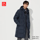 優(yōu)衣庫男裝無縫羽絨大衣/外套夾克連帽羽絨服保暖470079 69 藏青色 L /175/100A