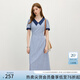 范思藍恩格紋miu系學院風連衣裙2025夏季新款少女氣質通勤2699 海鹽梔子藍 S