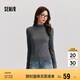 森馬（Semir）長袖T恤女半高領吸濕發(fā)熱抗菌2024冬緊身抓絨打底衫109724101001