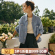 Olrain歐芮兒小香風(fēng)牛仔短外套女裝秋季新款寬松重工提花上衣 牛仔藍 L