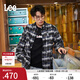Lee25新品舒適版翻領(lǐng)寬松肌理格紋午夜藍男長(cháng)袖襯衫LMT009790207 午夜藍 L