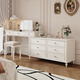法式實(shí)木梳妝臺斗柜一體臥室奶油風(fēng)高級感床尾新款翻蓋化妝桌轉角 1.2米妝臺+1.2米斗柜+妝凳 奶油白/扶光 ENF級多層實(shí)木+鋼琴烤漆 上門(mén)安裝