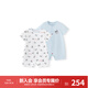 英氏（YEEHOO）嬰兒哈衣新生兒衣服寶寶連體衣包屁衣夏季爬服純棉短袖薄款夏