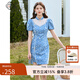 固執（OBSTINATE）【特價(jià)】女夏款新中式牛仔短袖改良旗袍短連衣裙32232QP08122 牛仔藍 S 160/80A