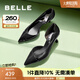 百麗（Belle）高跟鞋女細(xì)跟商場(chǎng)同百搭氣質(zhì)小眾單鞋3Y6B6BK4 黑色 37