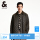 杰克·瓊斯（JACK&JONES）男裝春秋潮流舒適百搭衣身做舊菱紋格條絨尖領(lǐng)棉服男224409022 黑橄欖E06 M 175