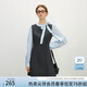 范思藍(lán)恩韓系假兩件拼接連衣裙女2025春裝新款千金學(xué)院風(fēng)裙子1291 藍(lán)拼灰 M