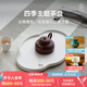 萬(wàn)仟堂（Edenus） 萬(wàn)仟堂茶盤陶瓷茶托日式簡(jiǎn)約茶臺(tái)長(zhǎng)方形單層干泡儲(chǔ)水茶承 四季盤 冬盤(不含茶具)羊脂白釉