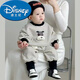 迪士尼（Disney）嬰兒衣服加絨衛(wèi)衣分體春秋新款兩件嬰幼兒洋氣套裝男女寶帥氣春裝 條紋牛牛一體絨套裝 90