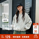 森馬外套女短款寬松純色夾克2025春秋復古休閑棒球領(lǐng)109125108005