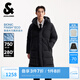 杰克·瓊斯（JACK&JONES）男裝25年秋冬季【抗沾濕】過(guò)膝長(cháng)款羽絨服男士加厚連帽鴨絨棉外套 E40黑色 3XL （195）