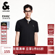 杰克·瓊斯（JACK&JONES）25年男裝短袖POLO衫男士【涼感】商務(wù)休閑品牌刺繡翻領(lǐng)夏季T恤男 E40黑色 常規 M