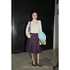 鷺青一原創(chuàng  )【修遠】復古百褶半身裙女秋斜紋肌理兩穿百搭寬松中裙 紫色 M
