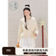 紫涵（ZIHAN）紫涵蕾絲邊圓領(lǐng)短外套女2025年秋季新款甜美簡(jiǎn)約寬松休閑夾克上衣 布丁黃 S
