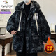 啄木鳥(niǎo)（TUCANO）冬季外套男士中長(cháng)款加絨加厚派克棉服潮牌學(xué)生個(gè)性保暖防寒棉襖子 2429黑色 2XL 【建議145-160斤可穿】