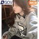 DGOV美式復(fù)古狗狗灰色衛(wèi)衣女秋季新款設(shè)計感小眾oversize圓領(lǐng)上衣 灰色【春秋款】zt L 【106-120斤】