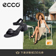 愛步（ECCO）涼鞋女 一字式扣帶優(yōu)雅媽媽百搭透氣粗跟高跟鞋 雕塑222793 黑色22279301001 38