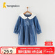 童泰女童連體秋季衣服裙子時尚長袖公主裙TS33Q337-DS 藍(lán)色 80cm 