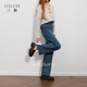 三彩2025冬季新款高腰牛仔褲休閑褲一體絨磨毛直筒褲九分褲M(mǎn) 晴空藍 L 165/72A 165/72A