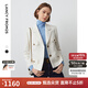 朗姿法式工裝風(fēng)口袋復(fù)古小香風(fēng)夾克短外套長袖上衣春季新款 米白色2 XL