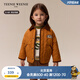Teenie Weenie Kids小熊童裝24秋冬款男女寶寶短款菱格撞色棉服外套 橙色 100 cm