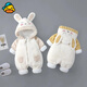 G.DUCKKIDS小黃鴨嬰兒衣服秋冬季套裝新年寶寶冬裝加厚連體衣外套加絨冬款外 卡其色 90cm