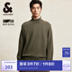 杰克·瓊斯（JACK&JONES）男裝秋冬新款時尚寬松半高領針織衫靜奢風羊毛衫內搭打底衫毛衣男 E08 橄欖綠 XL 185