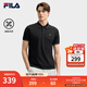 FILA 斐樂(lè )官方男子針織短袖領(lǐng)航POLO衫2025夏季新款時(shí)尚休閑涼感上衣 正黑色-BK L 175/96A/L