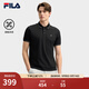 FILA 斐樂(lè )官方男子針織短袖領(lǐng)航POLO衫2025夏季新款時(shí)尚休閑涼感上衣 正黑色-BK XL 180/100A/XL
