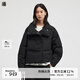 播商場同款輕便保暖立領(lǐng)羽絨服女24冬新短款寬松面包服BDR4RD4120 K40玄黑 L