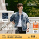 森馬（Semir）森柔牛仔|夾克男美式復(fù)古牛仔外套秋季寬松翻領(lǐng)上衣街頭潮流 牛仔黃泥染80325 XL