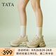 他她（TATA）星際銀河厚底老爹鞋女透氣休閑運動鞋2025春新款 米/金（星際銀河8.5cm跟高） 37