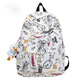 辰敘可愛(ài)涂鴉書(shū)包女初中生韓版大容量旅行背包ins少女大學(xué)生雙肩包潮 涂鴉 單包