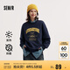 森馬（Semir）[商場(chǎng)同款]女oversize發(fā)熱抗菌2024冬季繡花抓絨上衣101724116004