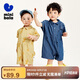 迷你巴拉男童寶寶連體衣夏季萌趣時(shí)尚酷帥工裝風(fēng)爬服