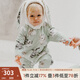 OAK FAMILY夾棉連體衣嬰兒棉服秋冬裝新生兒保暖百天男女寶寶柔暖滿(mǎn)月衣服 含帽子 絨球兔【斜襟款】 90cm