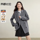 尚都比拉含綿羊毛保暖毛呢大衣女冬季小個(gè)子寬松雙面呢外套立裁中長(cháng)款外衣