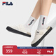 FILA 斐樂官方女鞋SMILA摩登拖鞋2025夏季新款元?dú)馔闲蓍e勃肯鞋 豆腐白-TF 36
