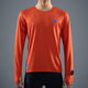 NEDAO內道新款網(wǎng)眼跑步長(cháng)袖男生透氣干爽戶(hù)外越野跑步訓練運動(dòng)上衣t恤 絕影橙 L